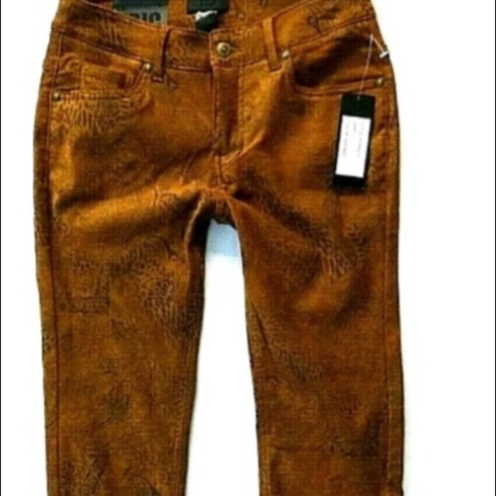 ERIC Skinny Fit Sz 2 Cognac Brwon faux suede NWT